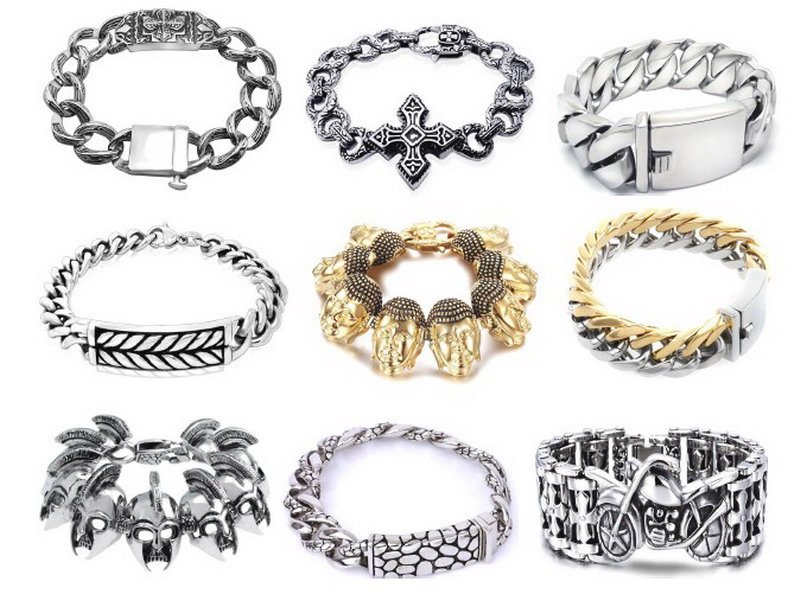 Stainless Steel Bracelets Hip-hop Styles For Men