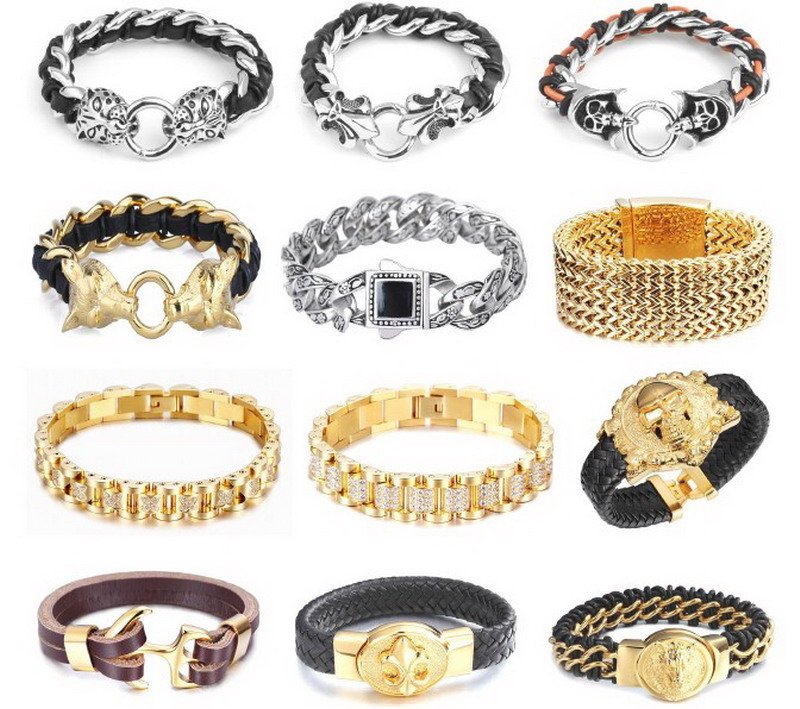 Stainless Steel Bracelets Hip-hop Styles For Men