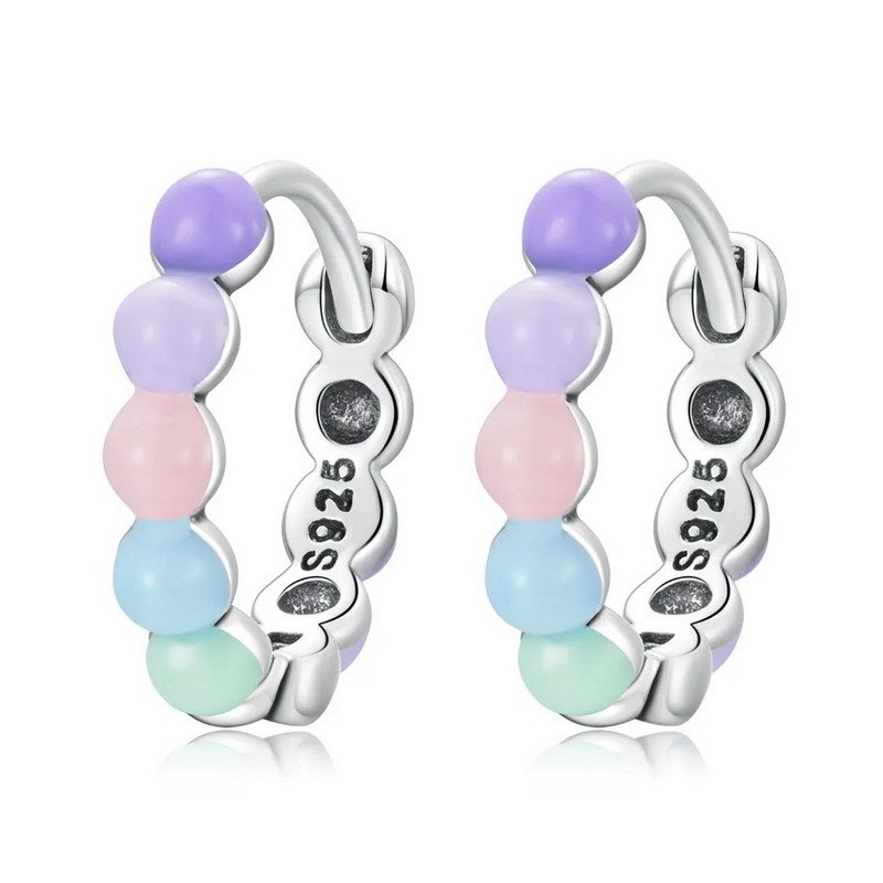 Sterling Silver Jewelry Hoop Earrings Rhodium Plated For Women - Image 5