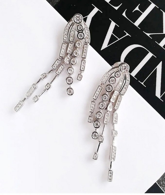 925 Sterling Sliver Earring Sparkling CZ Rhodium Plated - Image 3