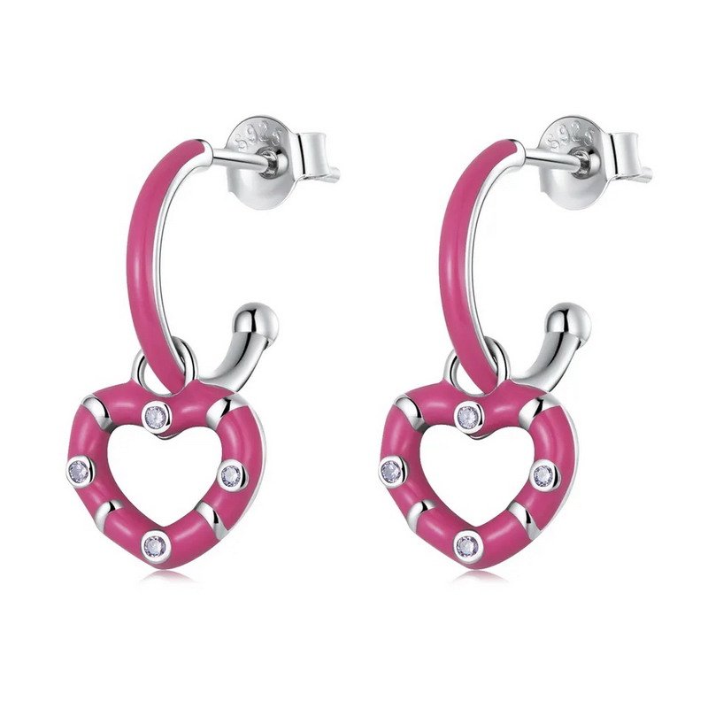 925 Sterling Silver Sweet Heart Stud Hypoallergenic Earrings