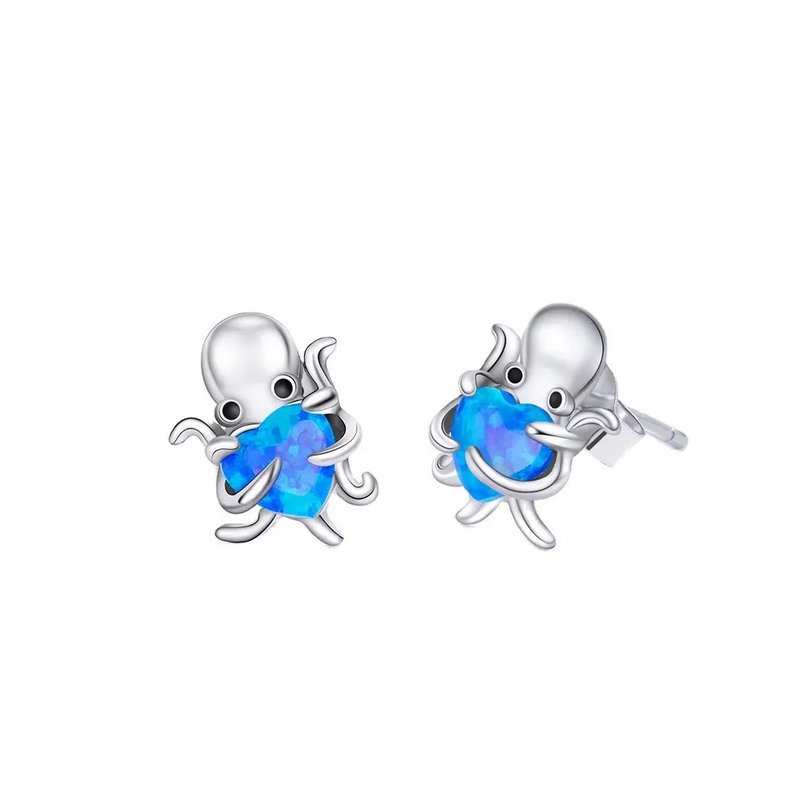 Lovely Animal Insect 925 Silver CZ Stones Stud Earrings Rhodium Plated-VENUSACC Lovely Animal Insect 925 Silver CZ Stones Stud Earrings Rhodium Plated-VENUSACC