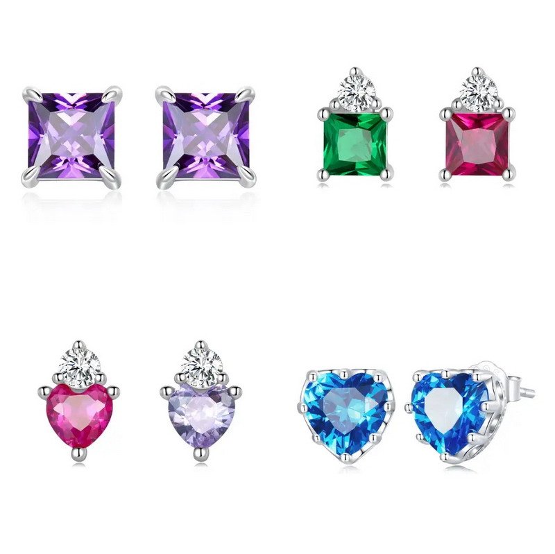 Colored Diamond Sterling Silver Jewelry Earrings