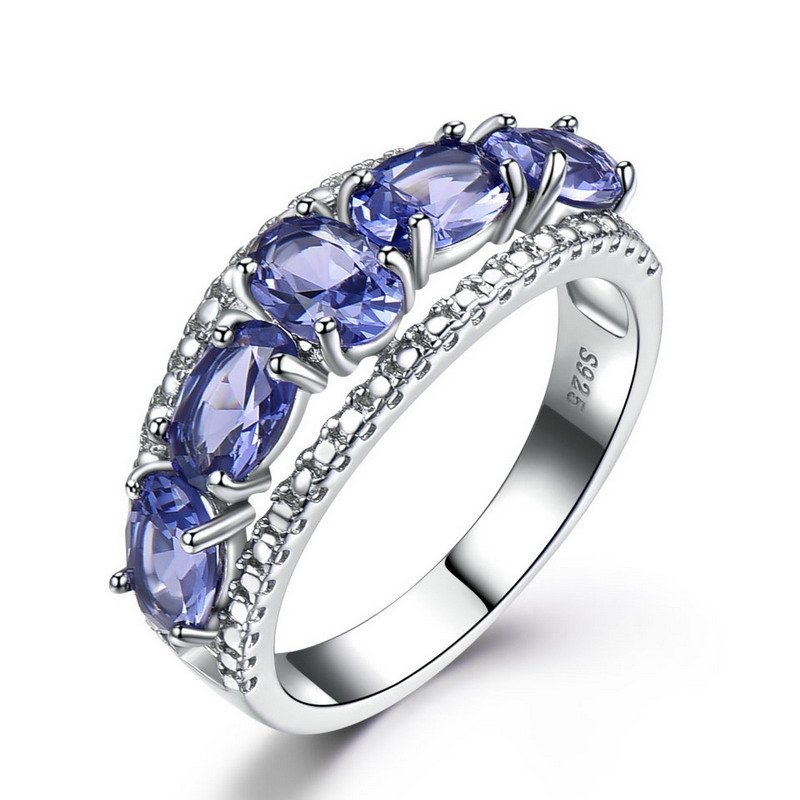 Luxury Cubic Zircon Stones 925 Silver Ring Rhodium Plated