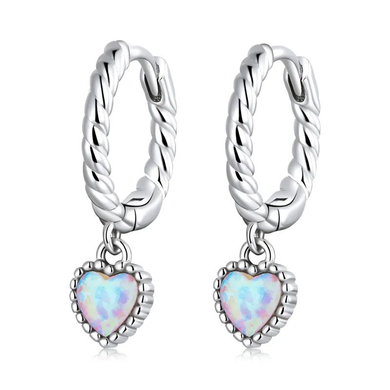 925 Silver Necklace Heart Opal Stones Cubic Zirconia - Image 2