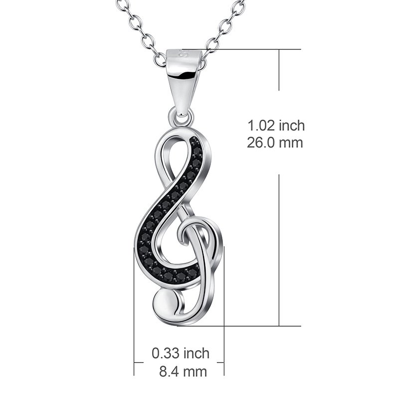 925 Silver Necklace Black Cubic Zircon Stones Paved - Image 3