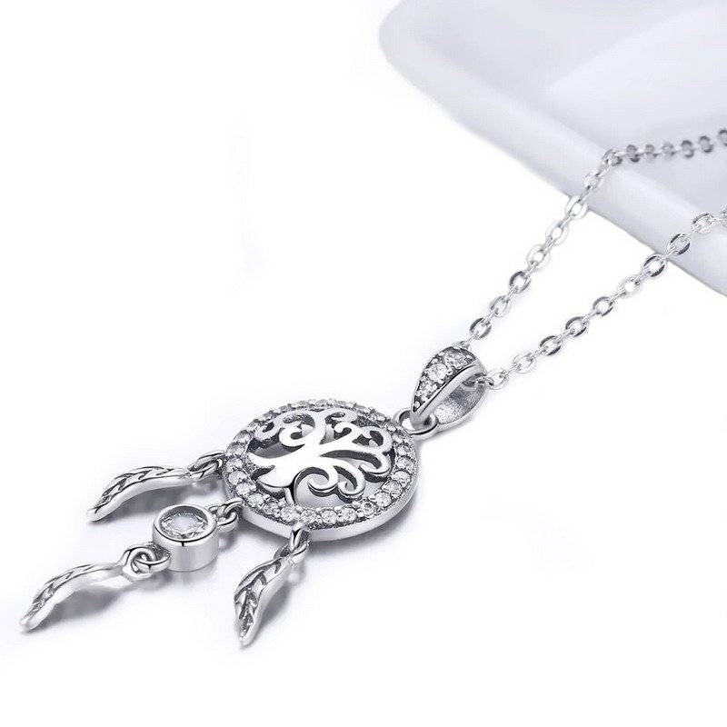 925 Silver Necklace Dreamcatcher Pendant Necklace - Image 2