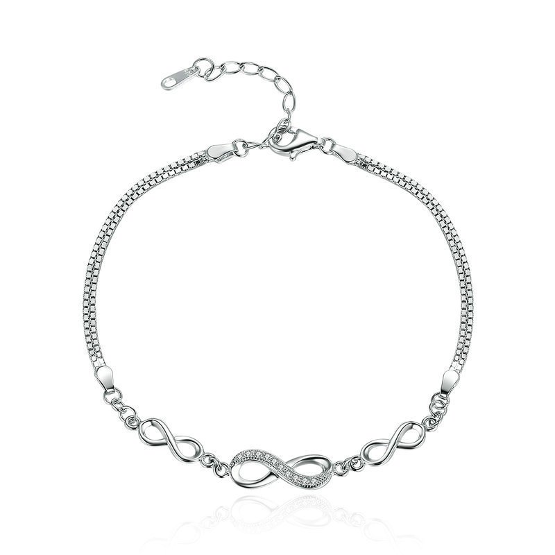 925 Sterling Silver Infinity Love Bracelet