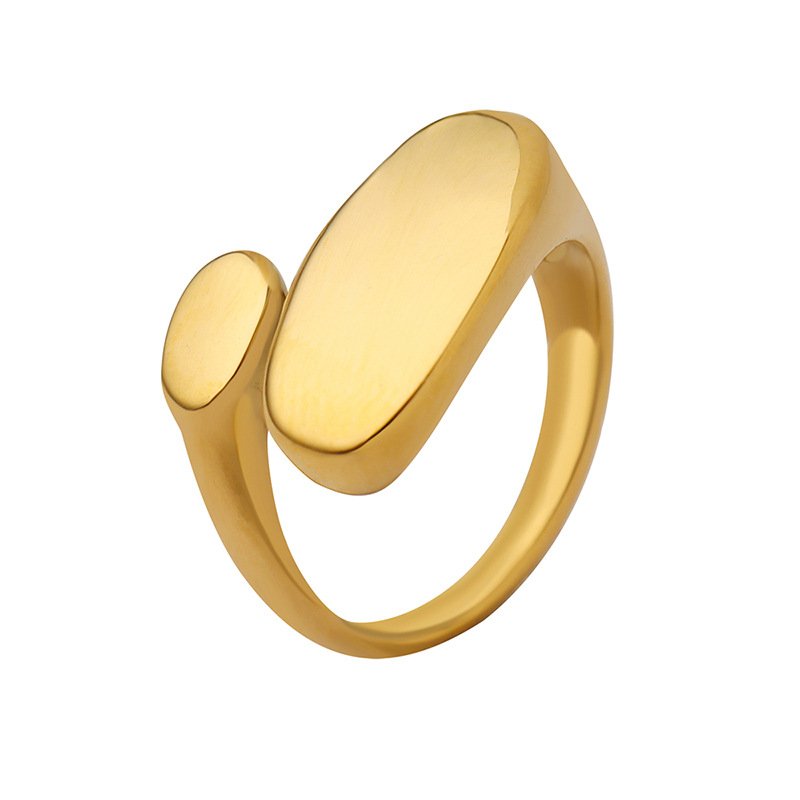 Gold Stainless Steel Geo Ring