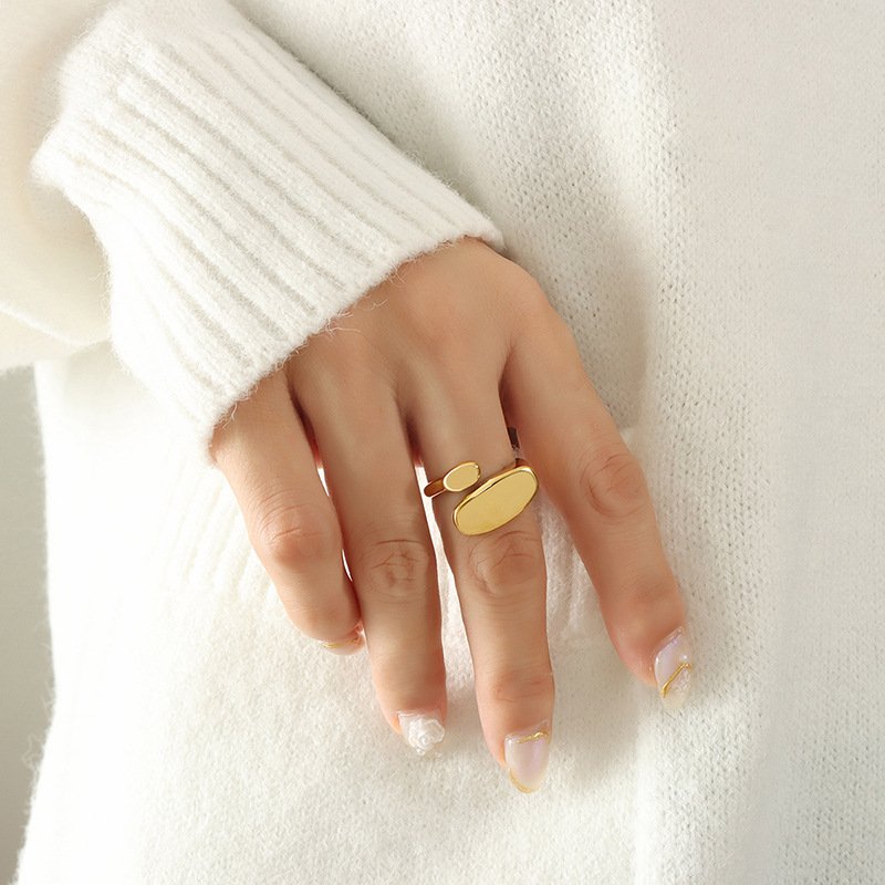 Gold Stainless Steel Geo Ring-VENUSACC Gold Stainless Steel Geo Ring-VENUSACC