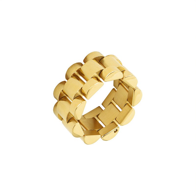 Gold Plated Stainless Steel Loose Gold Chain Ring