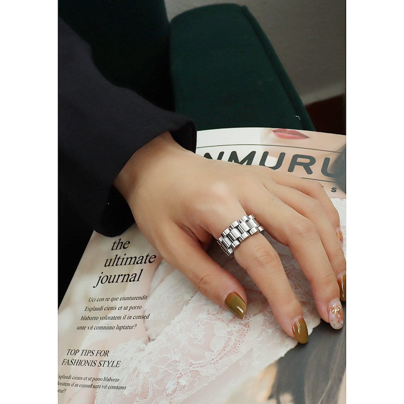 Gold Plated Stainless Steel Loose Gold Chain Ring - Image 3