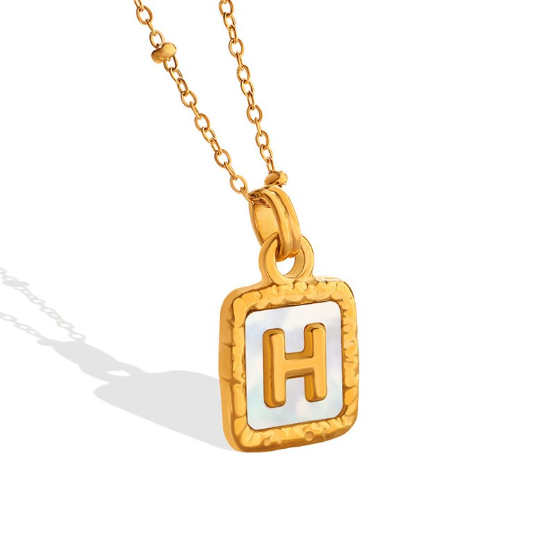 Letter H Gold-plated Stainless Steel Pendant
