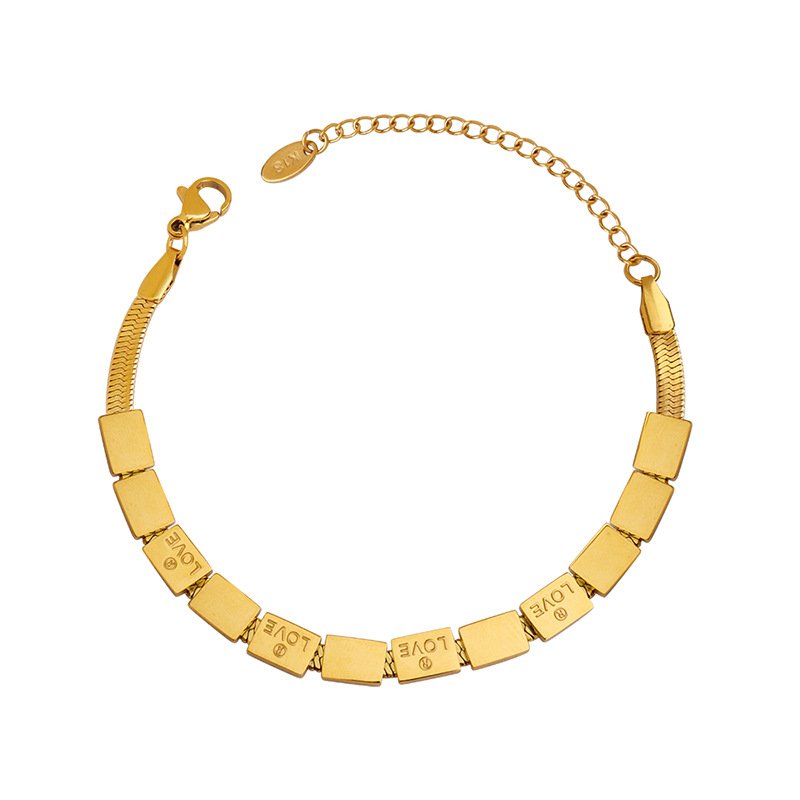Love Gold Plated Stainless Steel Bracelet