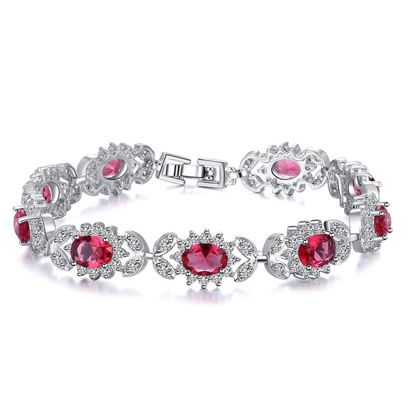 VENUSACC Zirconia Silver Plated Brass Bracelet