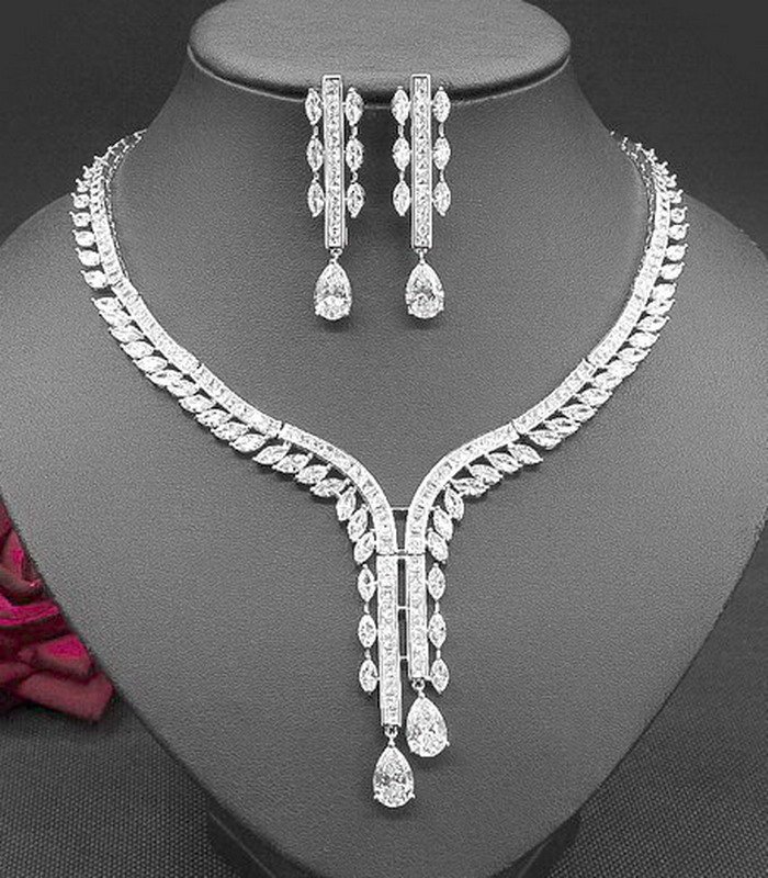 AAA Cubic Zirconia Wedding Brass Jewelry Set - Image 3