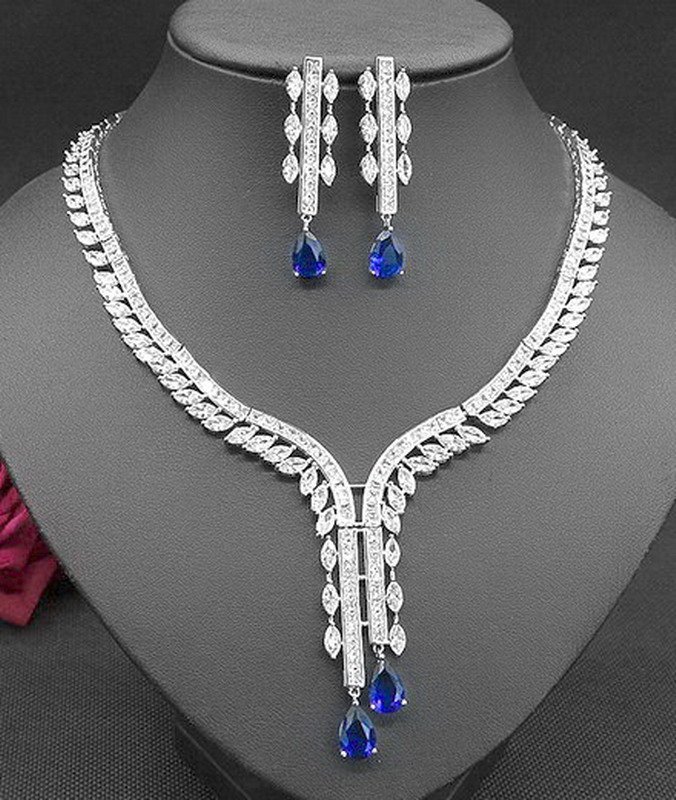 AAA Cubic Zirconia Wedding Brass Jewelry Set - Image 4
