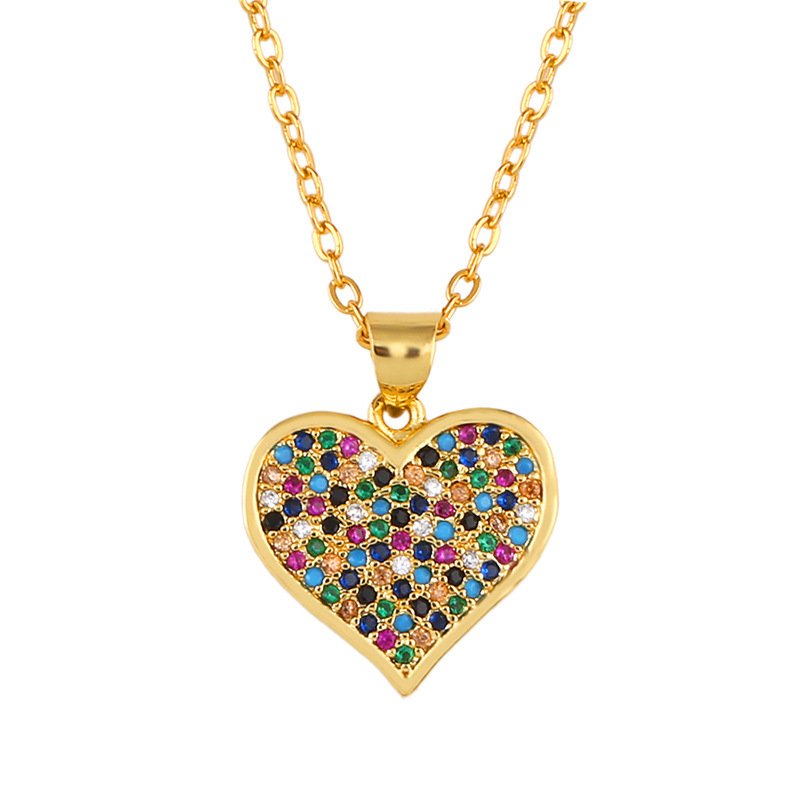Colorful Gold Cross Brass Jewelry Necklace - Image 3