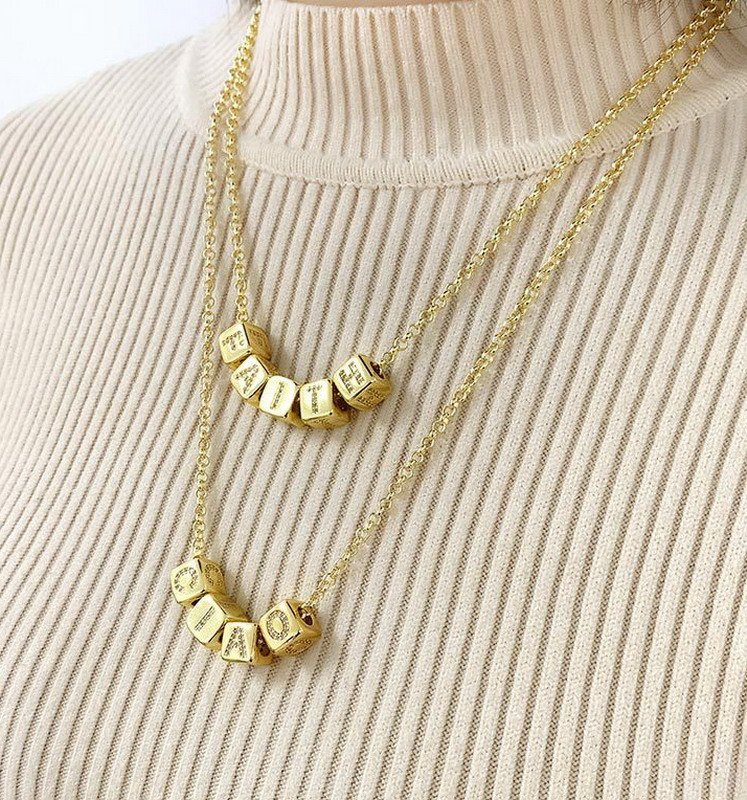 Personalized Initial Brass Jewelry Necklace-VENUSACC Personalized Initial Brass Jewelry Necklace-VENUSACC