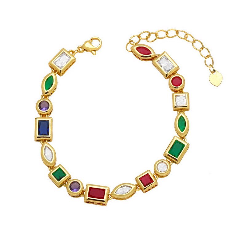 Rainbow Diamond Choker Brass Jewelry Necklace - Image 4