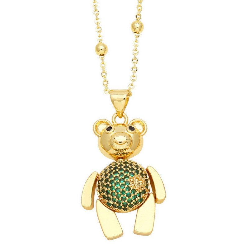 Fashionable Bear Gold Plated Brass Pendant - Image 3