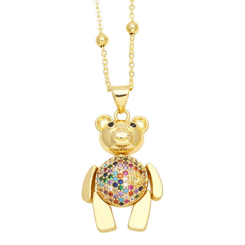 Fashionable Bear Gold Plated Brass Pendant - Image 4