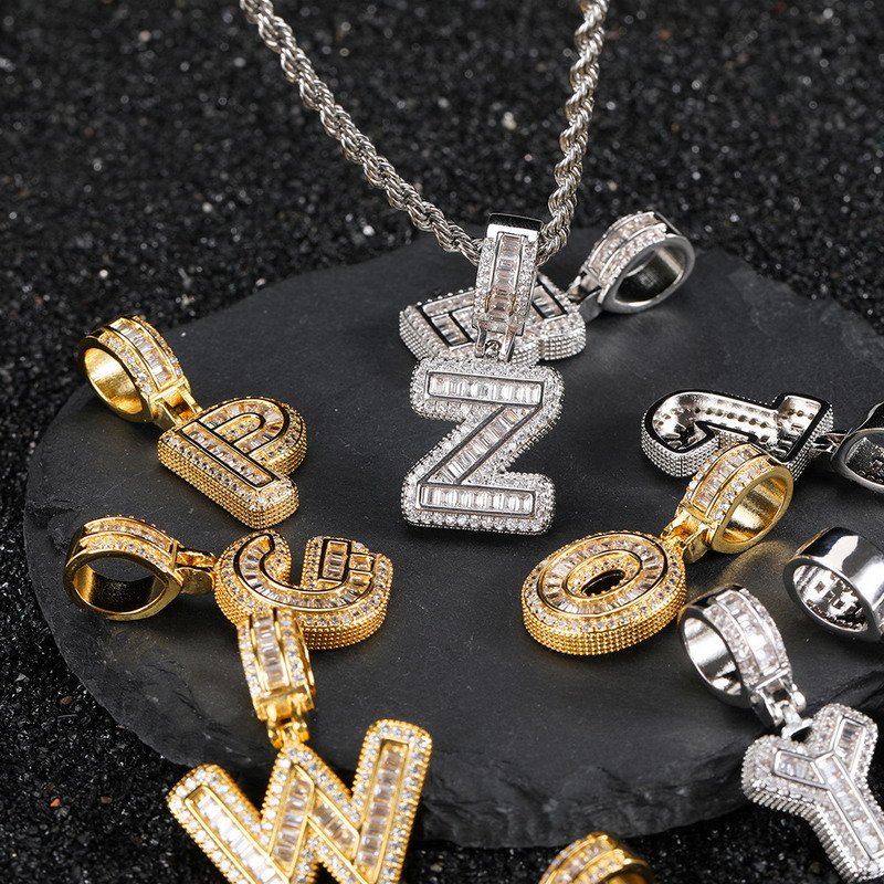 Men's Brass Jewelry with Fashionable Letters