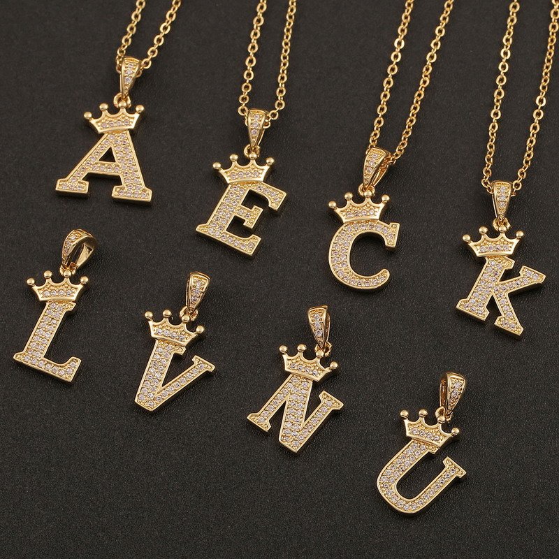 Lettered Crown Brass Pendant-VENUSACC Lettered Crown Brass Pendant-VENUSACC