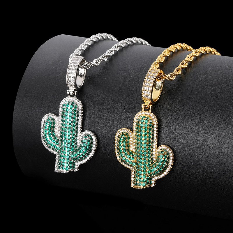 Venusacc Cactus Men's Brass Necklace