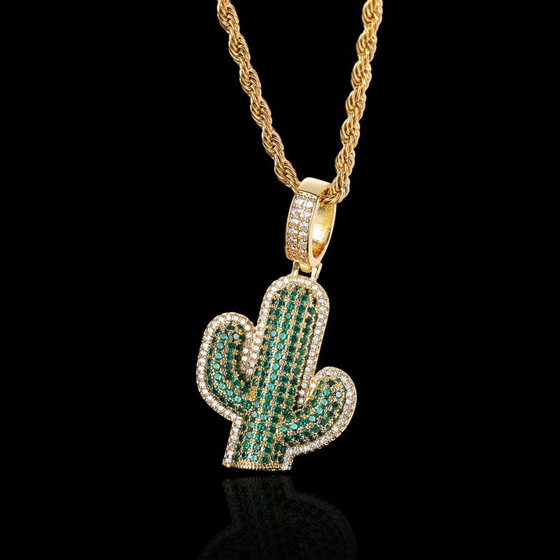 Venusacc Cactus Men's Brass Necklace - Image 2