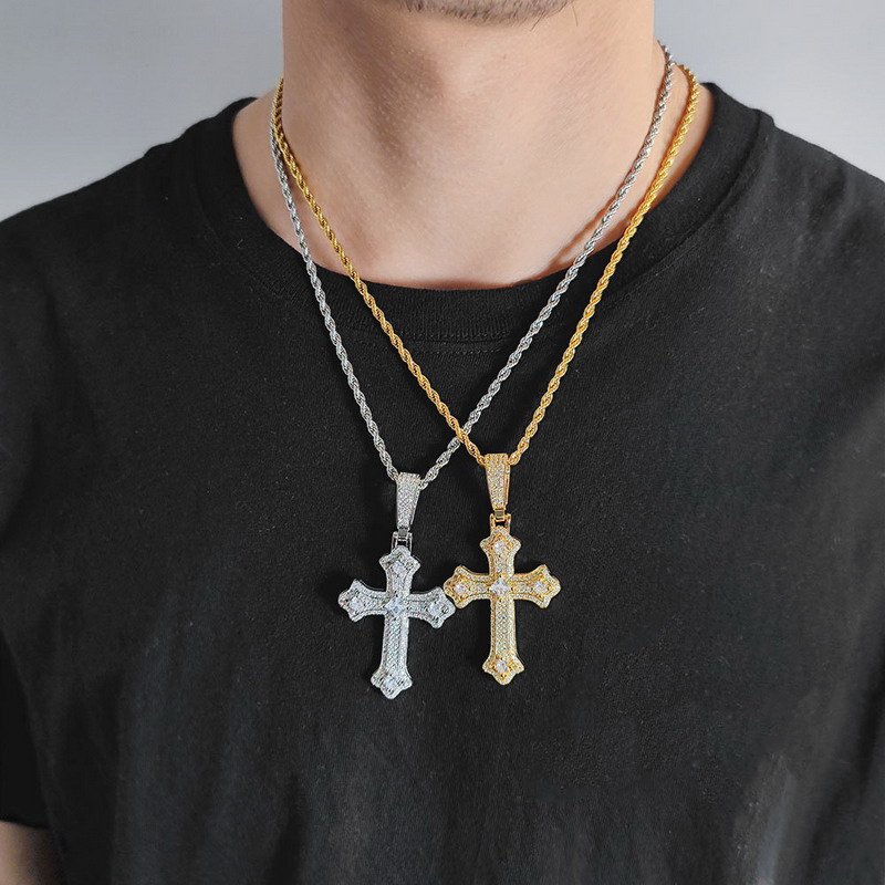 Venusacc Cross Men’s Brass Necklace-VENUSACC Venusacc Cross Men’s Brass Necklace-VENUSACC