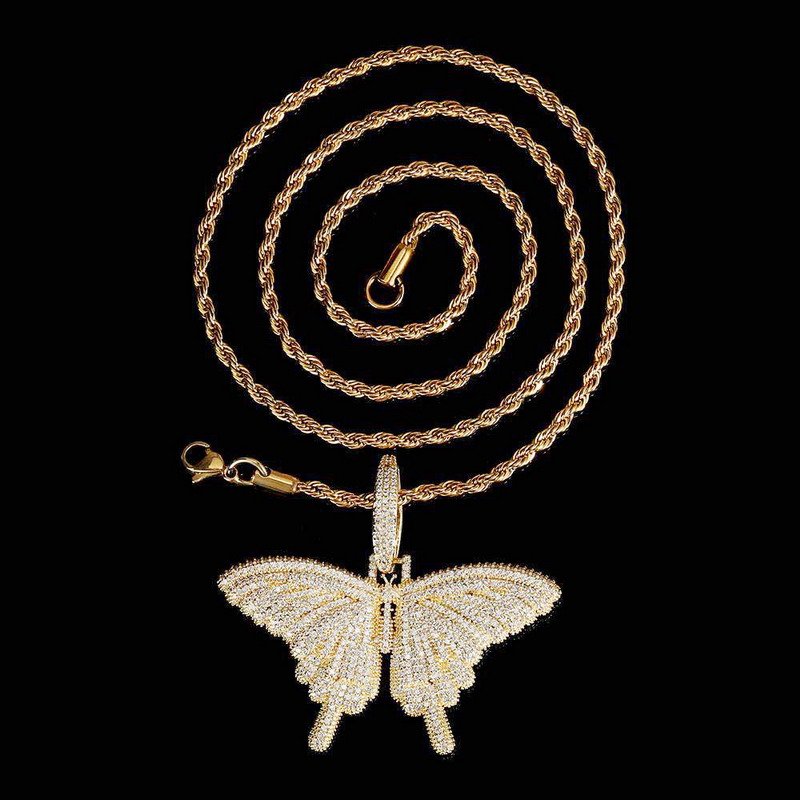 Venusacc Butterfly Fashion Men's Brass Necklace - Image 3