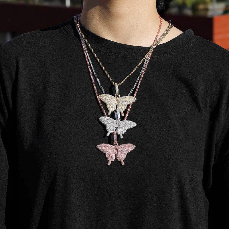 Venusacc Butterfly Fashion Men’s Brass Necklace-VENUSACC Venusacc Butterfly Fashion Men’s Brass Necklace-VENUSACC