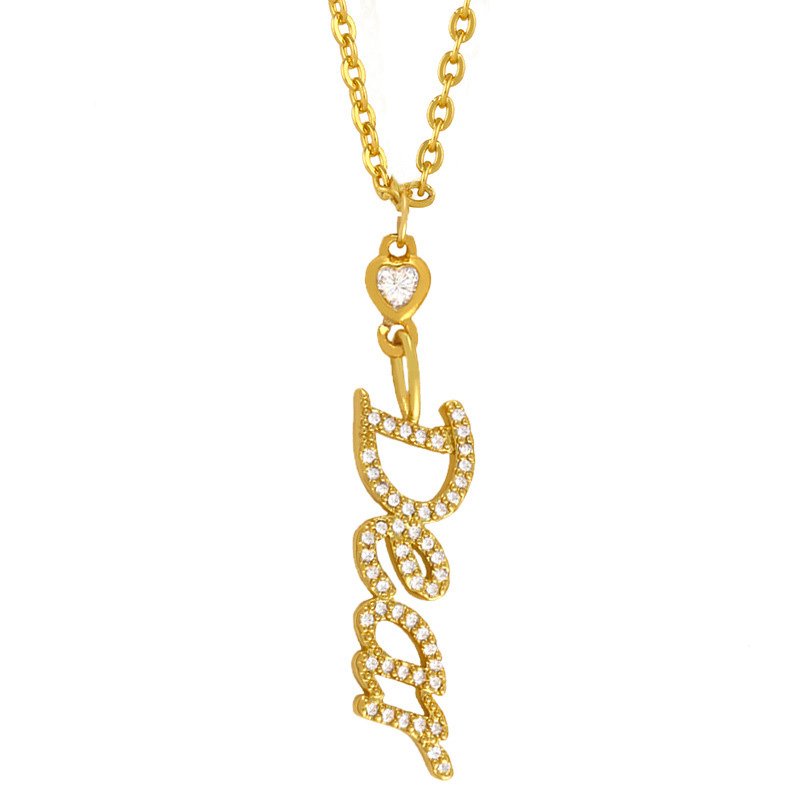 Venusacc Fashion Letter Gold Plated Brass Necklace - Image 2