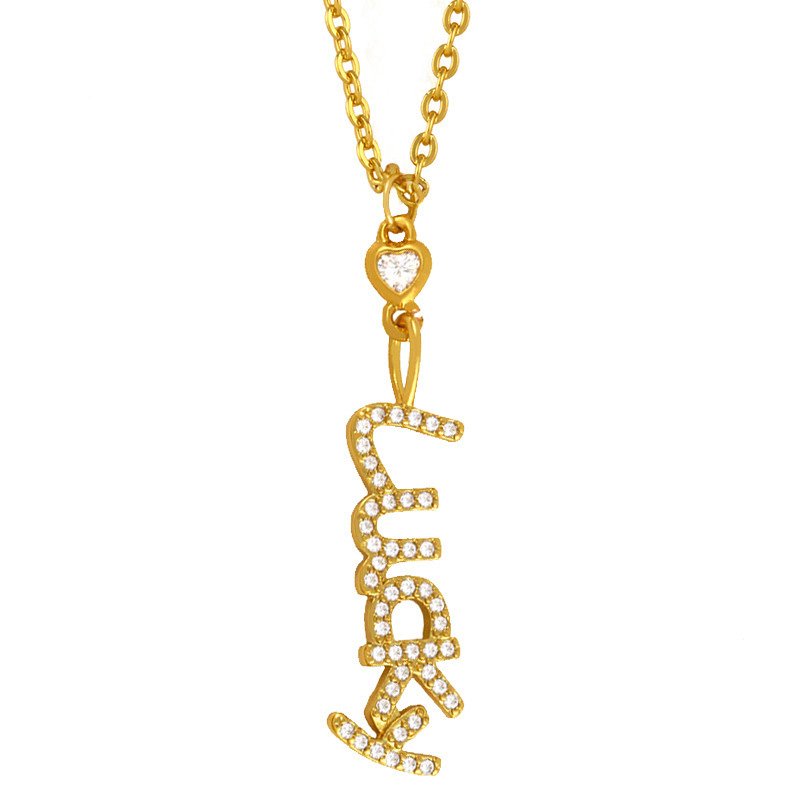 Venusacc Fashion Letter Gold Plated Brass Necklace - Image 3