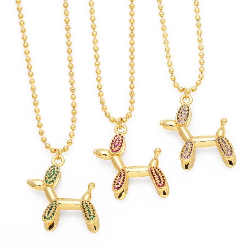 Venusacc Puppy Gold Plated Brass Necklace-VENUSACC Venusacc Puppy Gold Plated Brass Necklace-VENUSACC
