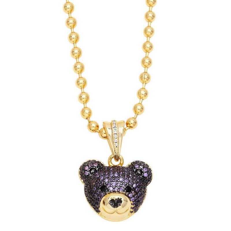 Venusacc Bear Gold-Plated Brass Necklace