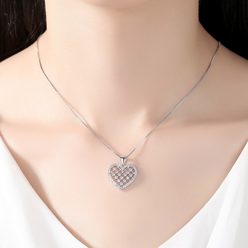 Venusacc Design Heart Zirconia Gold Plated Brass Necklace-VENUSACC Venusacc Design Heart Zirconia Gold Plated Brass Necklace-VENUSACC