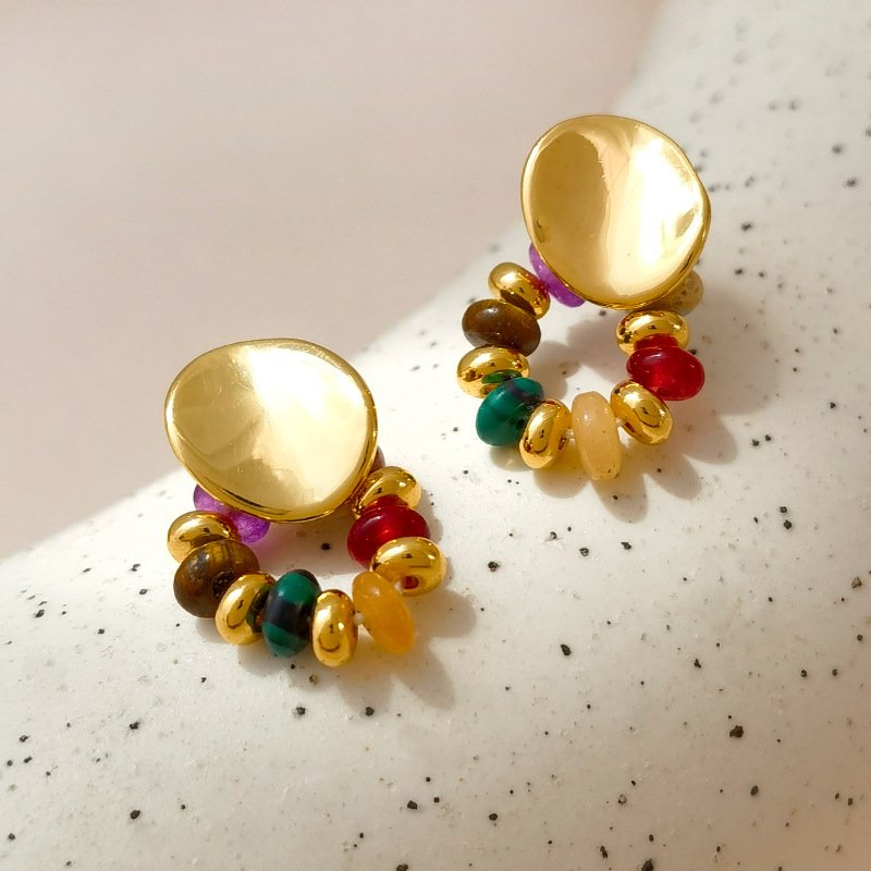 Venusacc Colored Rings Zinc Alloy Earrings-VENUSACC Venusacc Colored Rings Zinc Alloy Earrings-VENUSACC
