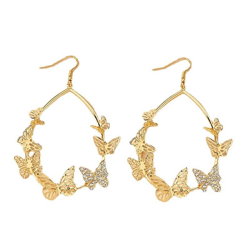 Venusacc Butterfly Imitation Gold Plate Earring