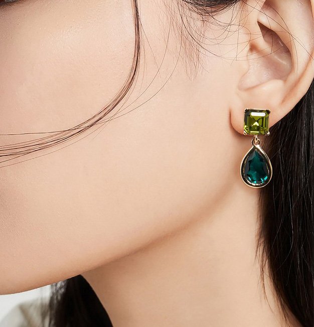 Venusacc Fashionable Glass Stone Earrings-VENUSACC Venusacc Fashionable Glass Stone Earrings-VENUSACC