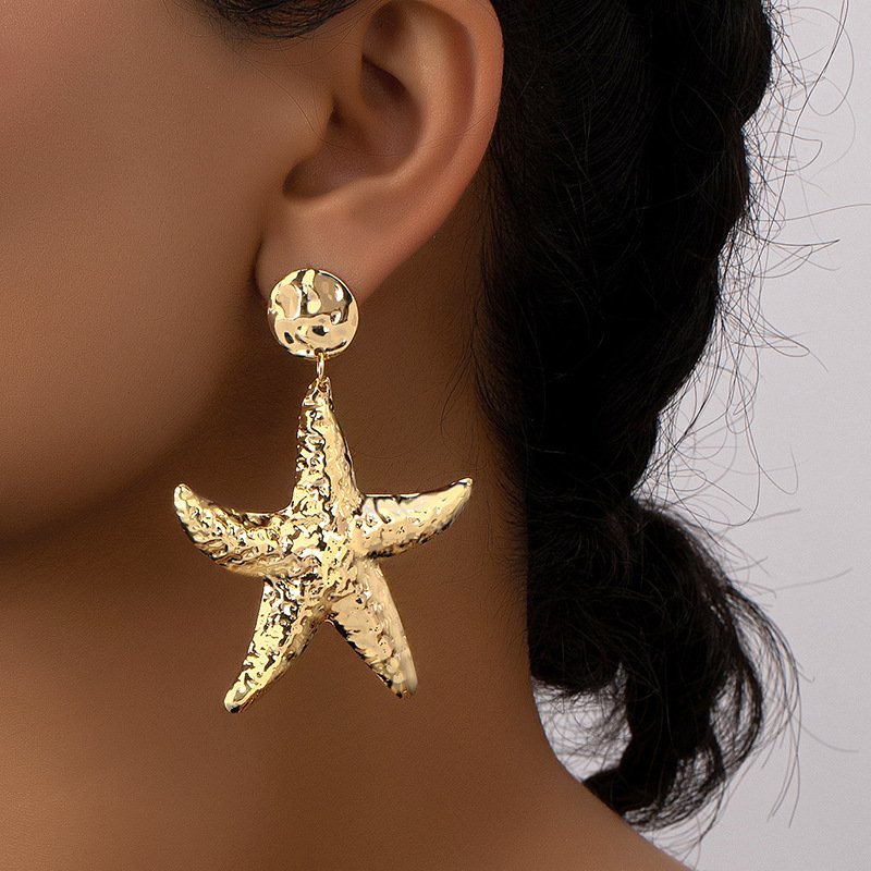 Fashion Starfish Imitation Gold Plated Earrings-VENUSACC Fashion Starfish Imitation Gold Plated Earrings-VENUSACC