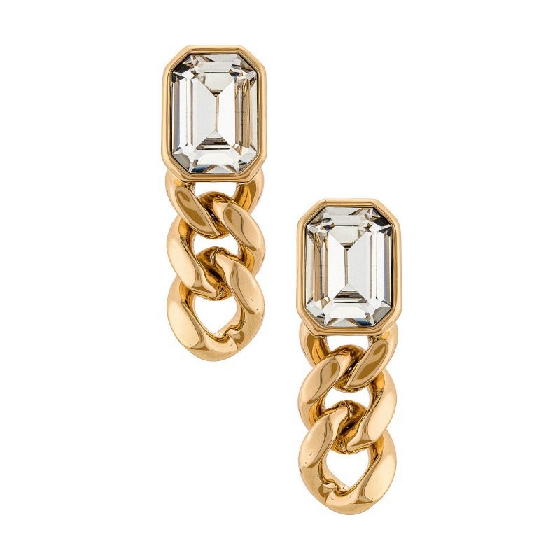 Venusacc Glass Stone Imitation Gold-Plated Earrings