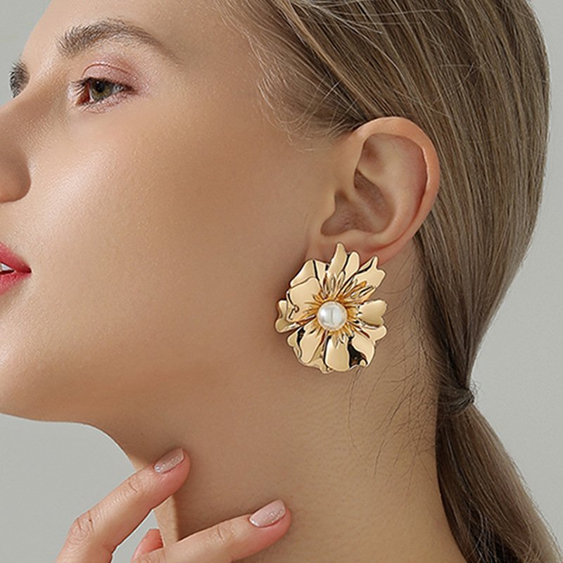 Venusacc Sunflower Imitation Gold Plated Earrings-VENUSACC Venusacc Sunflower Imitation Gold Plated Earrings-VENUSACC