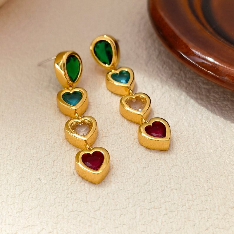 Venusacc Fashion Heart Imitation Gold Plated Earrings - Image 3