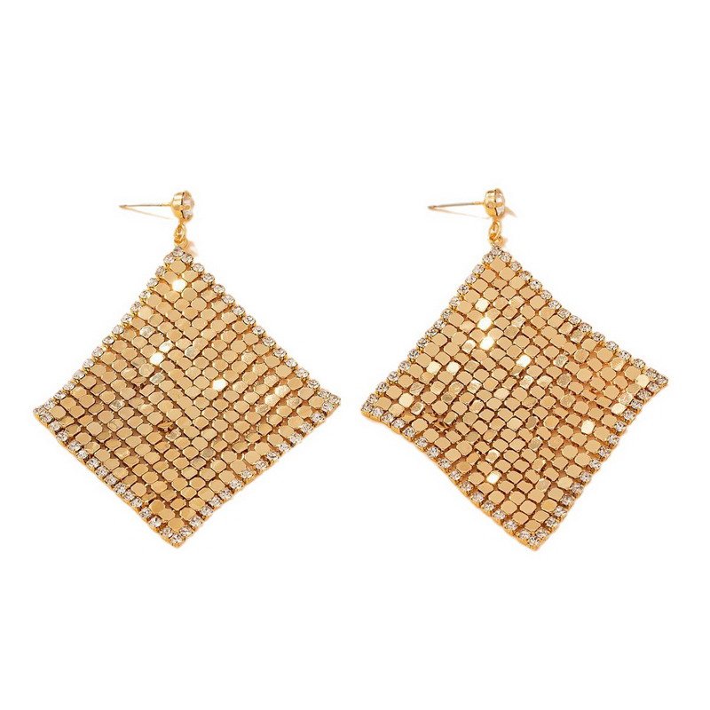 Square Imitation Gold-Plated Earrings