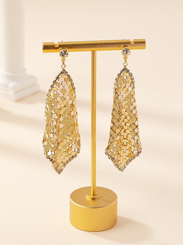 Square Imitation Gold-Plated Earrings-VENUSACC Square Imitation Gold-Plated Earrings-VENUSACC