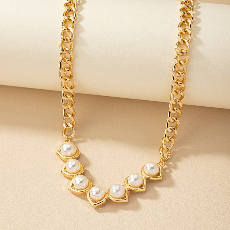 Venusacc Fashion Chain Pearl Necklace