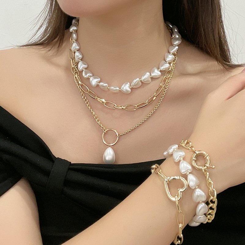 Venusacc Fashion Pearl Heart Jewelry Set - Image 2