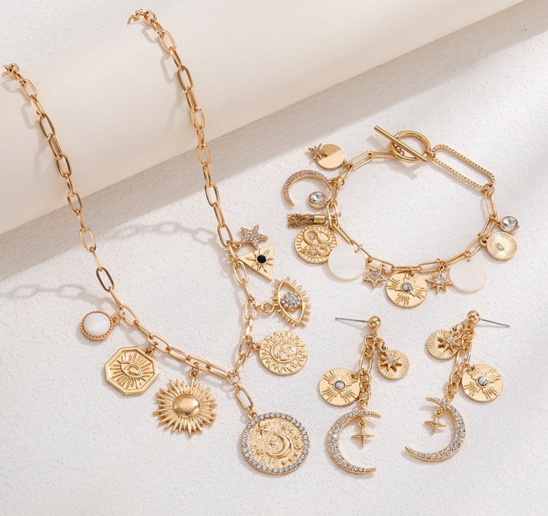 Fashion Star Moon Coin Jewelry Set